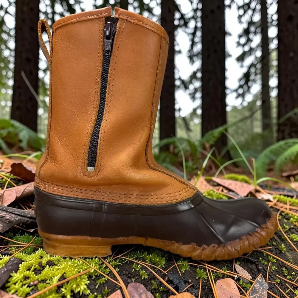 Cabela's Men's 10 Leather Rubber Side Zip Duck Boots Waterproof Duck Hunting